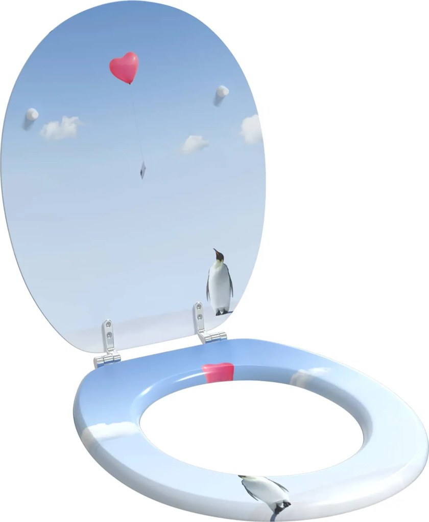 vidaXL Capac de toaletă cu închidere lentă albastru 44 x 38 cm