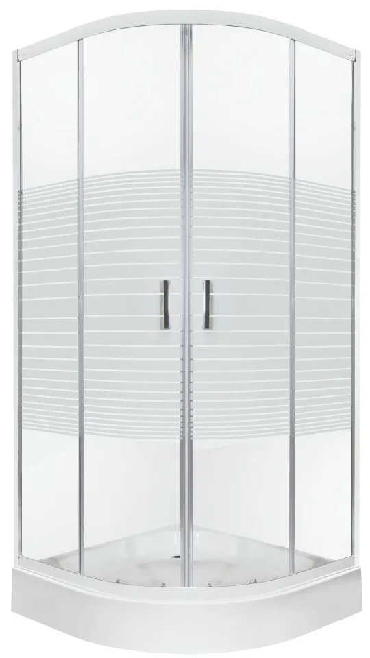 Cabină de duș curbată Madera 80 cu cădiță 80x80x206 cm