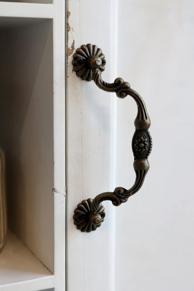 Etajera de perete shabby chic, din lemn reciclat si metal
