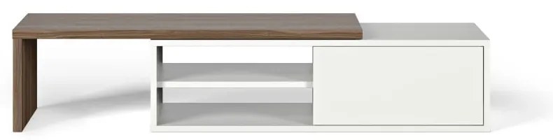 Comodă TV TemaHome Move, alb - cu aspect de lemn de nuc