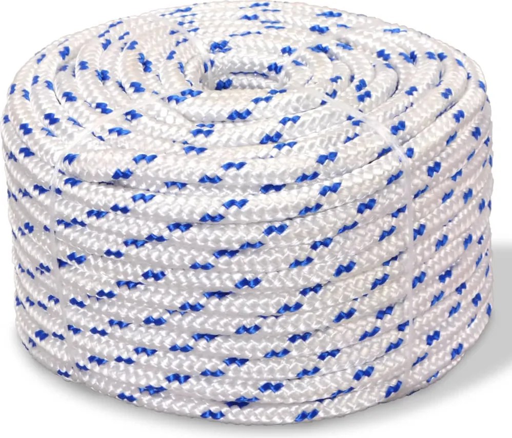 vidaXL Frânghie marinărească din polipropilenă, alb, 500 m, 6 mm