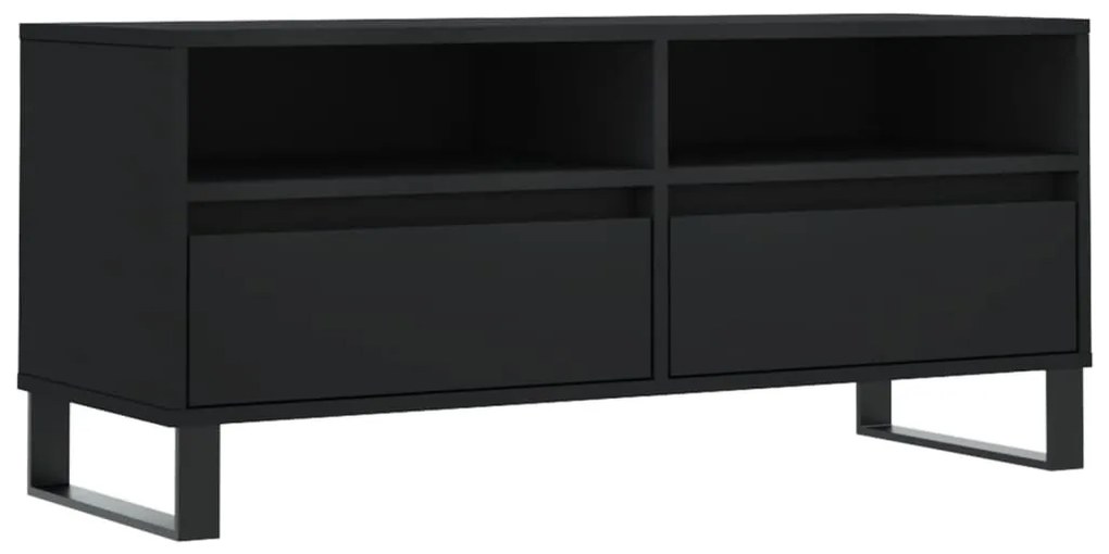 831245 vidaXL Comodă TV, negru, 100x34,5x44,5 cm, lemn prelucrat