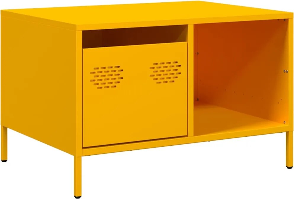 vidaXL Măsuță de cafea galben muștar oțel laminat la rece