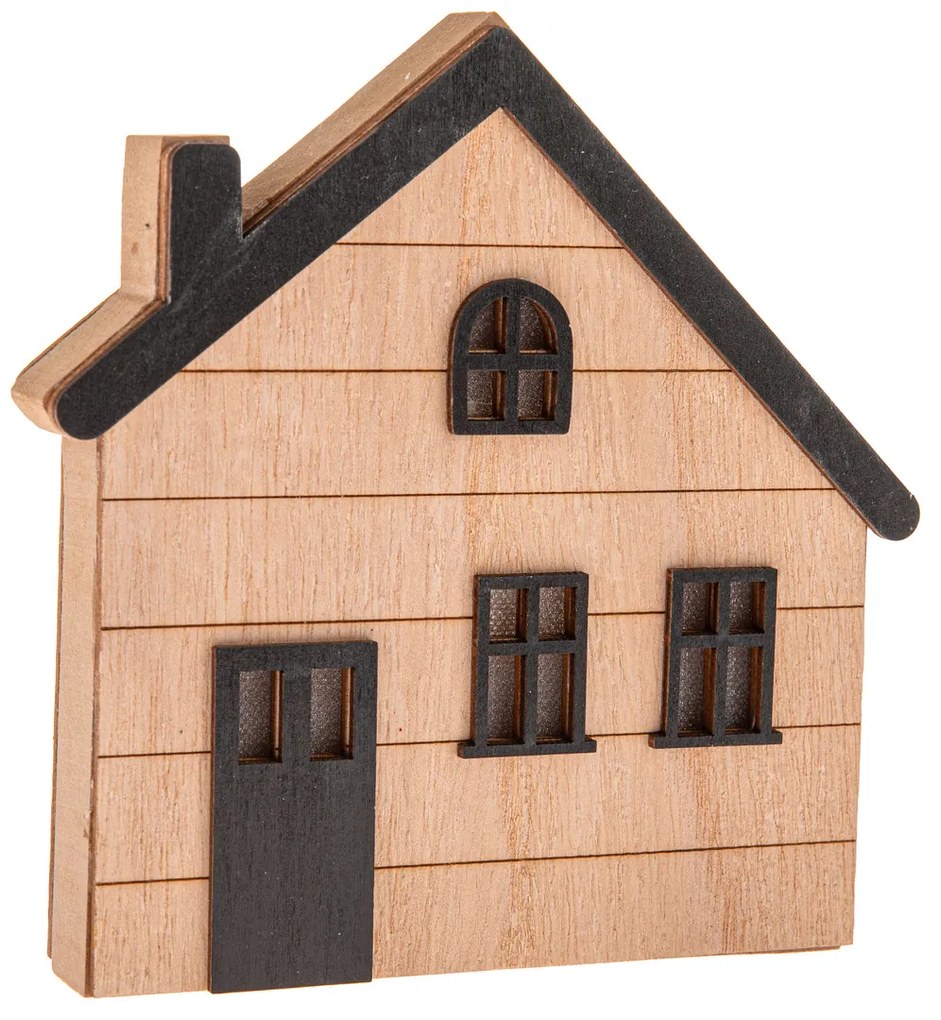 Căsuță luminoasă din lemn  de suspendat/de așezat, 15 x 15 x 3 cm