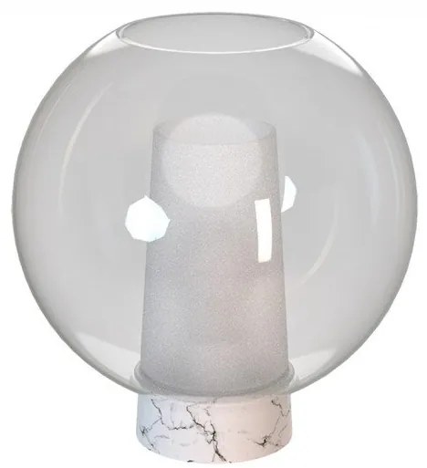 Veioza, Lampa de masa design modern Nora auriu/ marmura alba