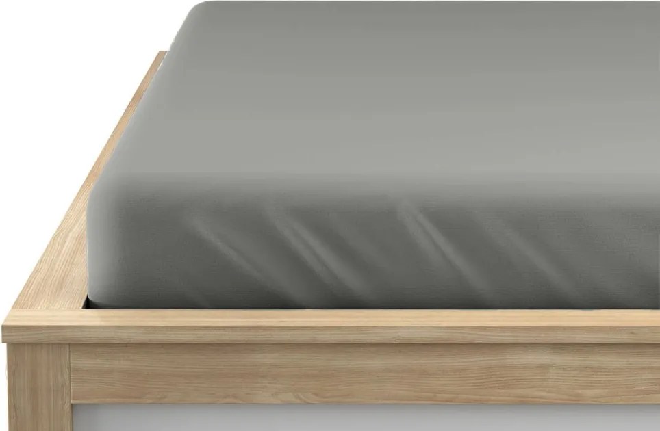 Cearsaf Jersey gri 90 x 200 cm