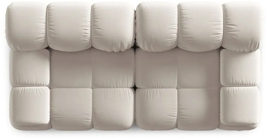 Canapea modulară bej cu tapițerie din catifea 188 cm Bellis – Micadoni