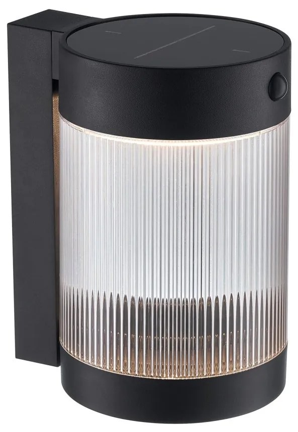 Aplica solara cu senzor de miscare, protectie IP44, Coupar negru