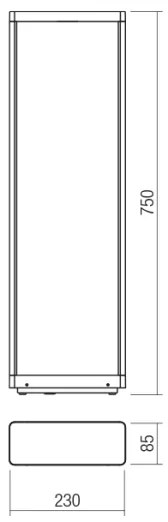 Redo 90582 - Lampă LED de exterior WAKE, 8W, 230V, 3000K, 75 cm, IP65, antracit