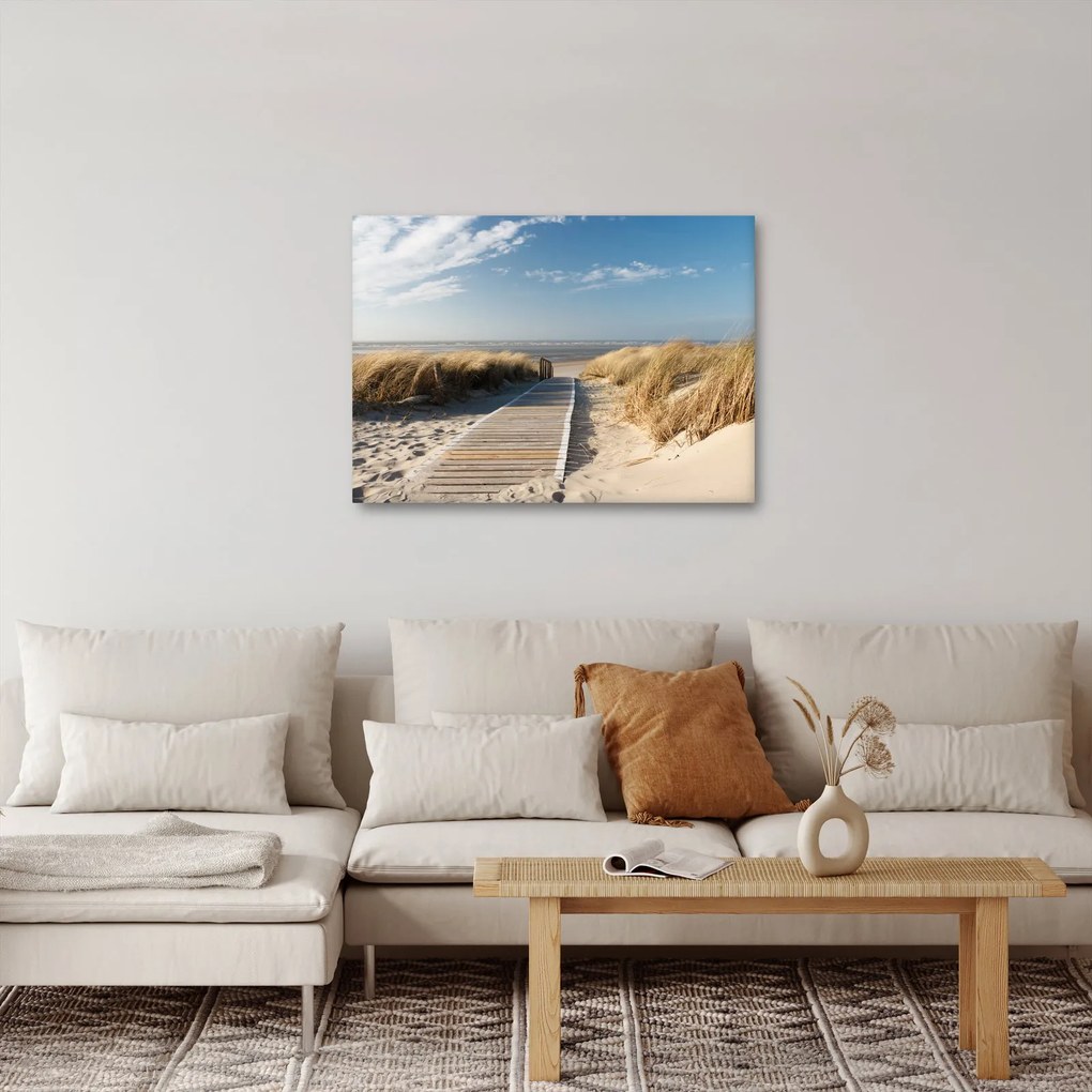 Tablou - Plaja cu nisip de pe insula Langeoog, Germania (70x50 cm)