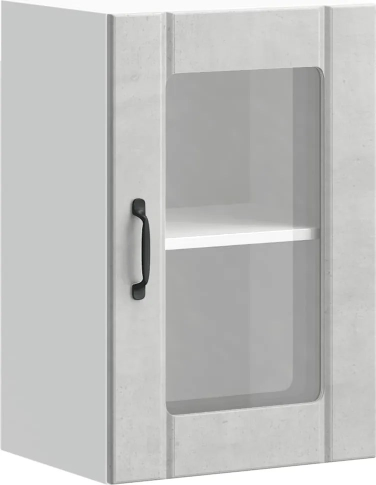 vidaXL Dulap de bucătărie cu ușă din sticlă „Lucca” gri beton