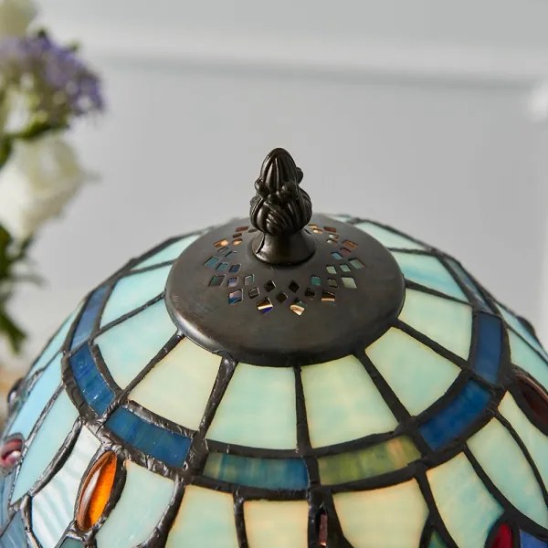 Endon 64088 - Lampă de masă Tiffany DRAGONFLY 1xE14/40W/230V Ø 20 cm