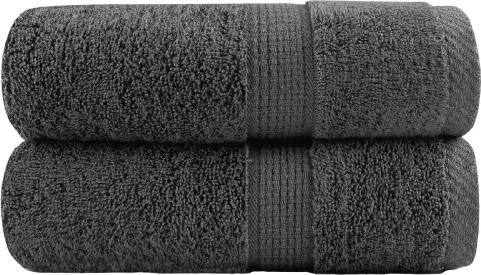 vidaXL Prosoape premium, SOLUND 2 buc. antracit 30x50 cm 600 gsm