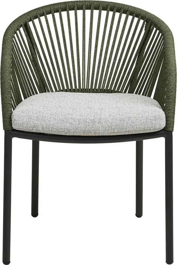 Scaun de grădină verde din metal/capitonat Novella – House Nordic