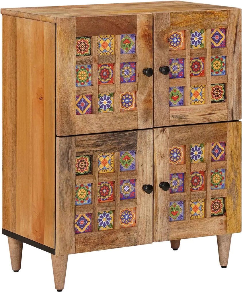 vidaXL Bufet cu ușă natural 60 x 33,5 x 75 cm Lemn de mango solid