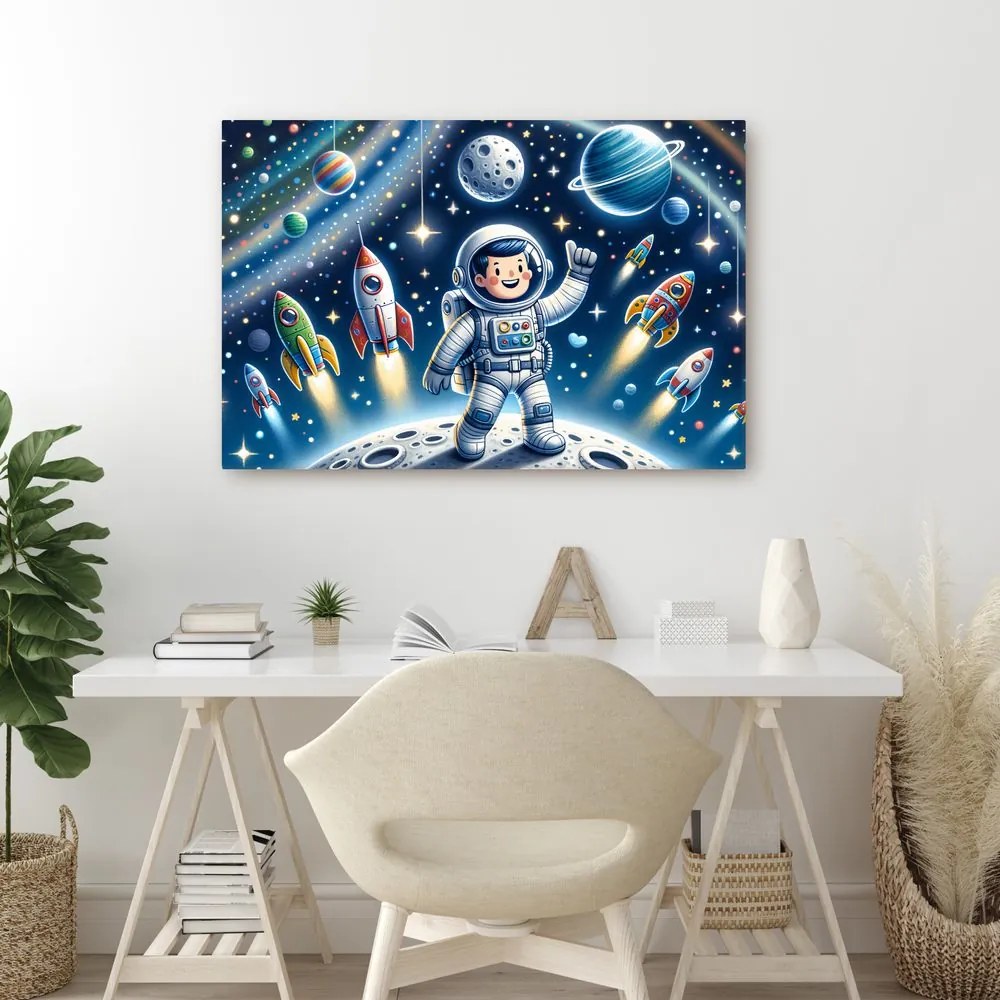 Tablou mic astronaut într-o misiune de aventură