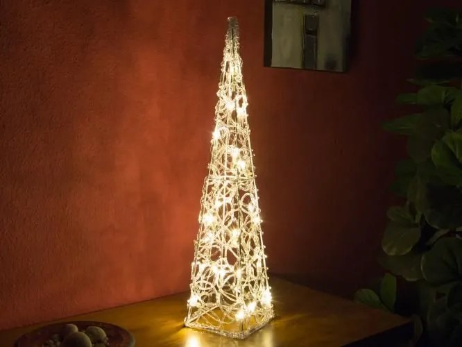Instalație pirămidă de Crăciun, 60 cm - alb cald