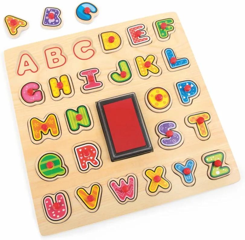 Joc din lemn Legler ABC Stamp & Puzzle