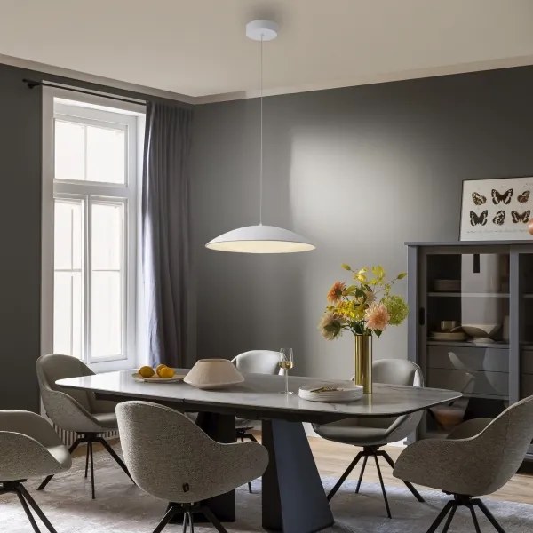 Schöner Wohnen 14607-16 - lustră LED dimerizabilă suspendată pe cablu LENTE, LED/23W/230V, Ø50 cm, albă