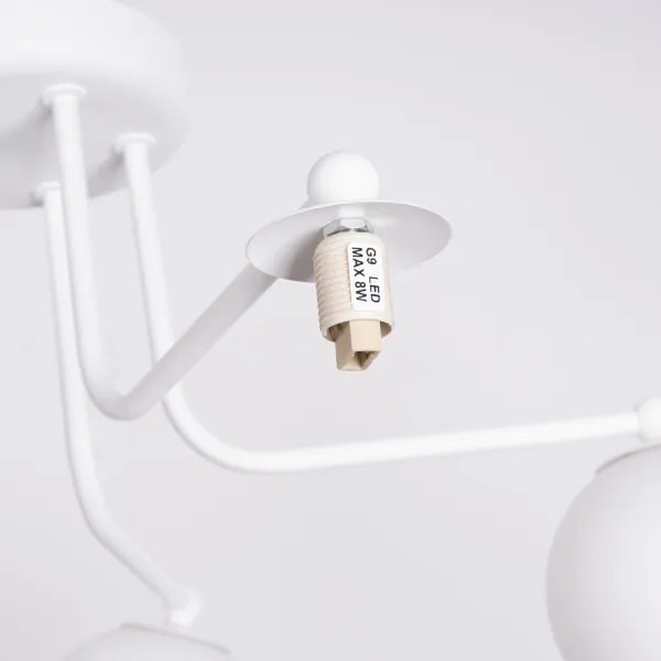 Lustră pe tijă Sollux SL.1660 ASTRAL 5xG9/8W/230V alb