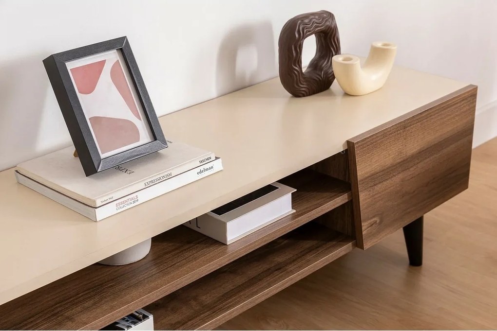 Măsuță TV Clark Walnut and Beige