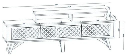 Comoda TV Rosso (TV Sehpası) - Walnut