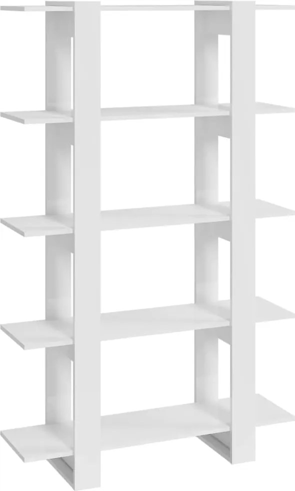 vidaXL Bibliotecă/Separator cameră, alb extralucios, 100x30x160 cm