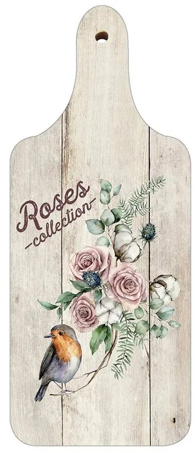 Placă decorativă din lemn Bohemia Gifts Trandafiri
