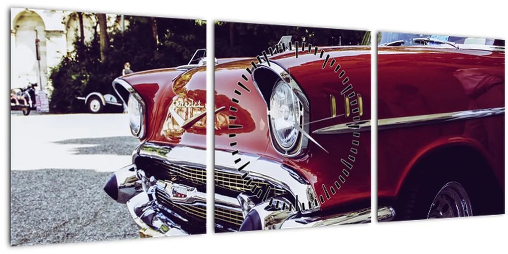 Tablou - Mașina veche (cu ceas) (90x30 cm)