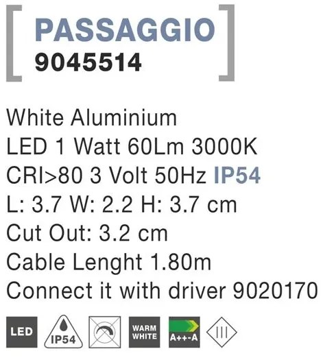 Spot LED ambiental de exterior IP54 PASSAGGIO NVL-9045514