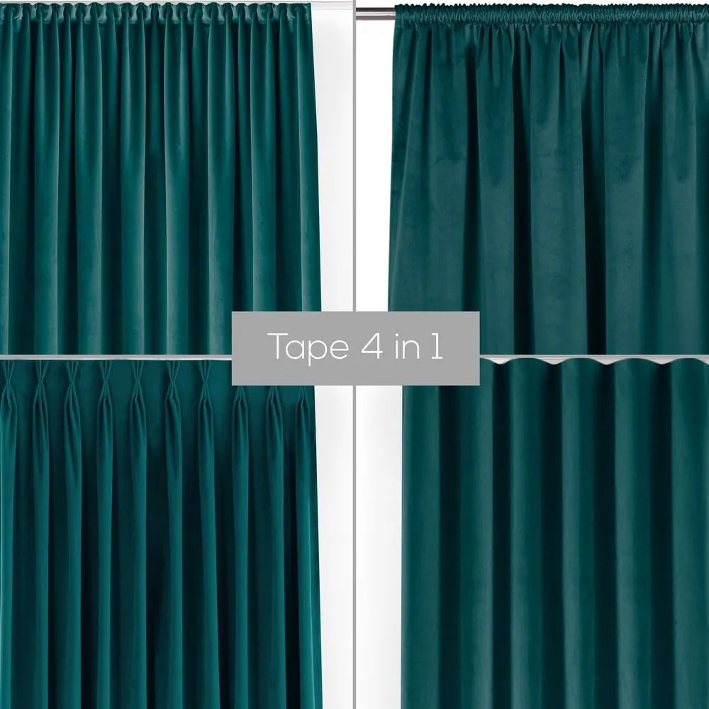 Draperie în culoarea petrolului dimout (semi-opacă) din catifea 140x175 cm Velto – Filumi