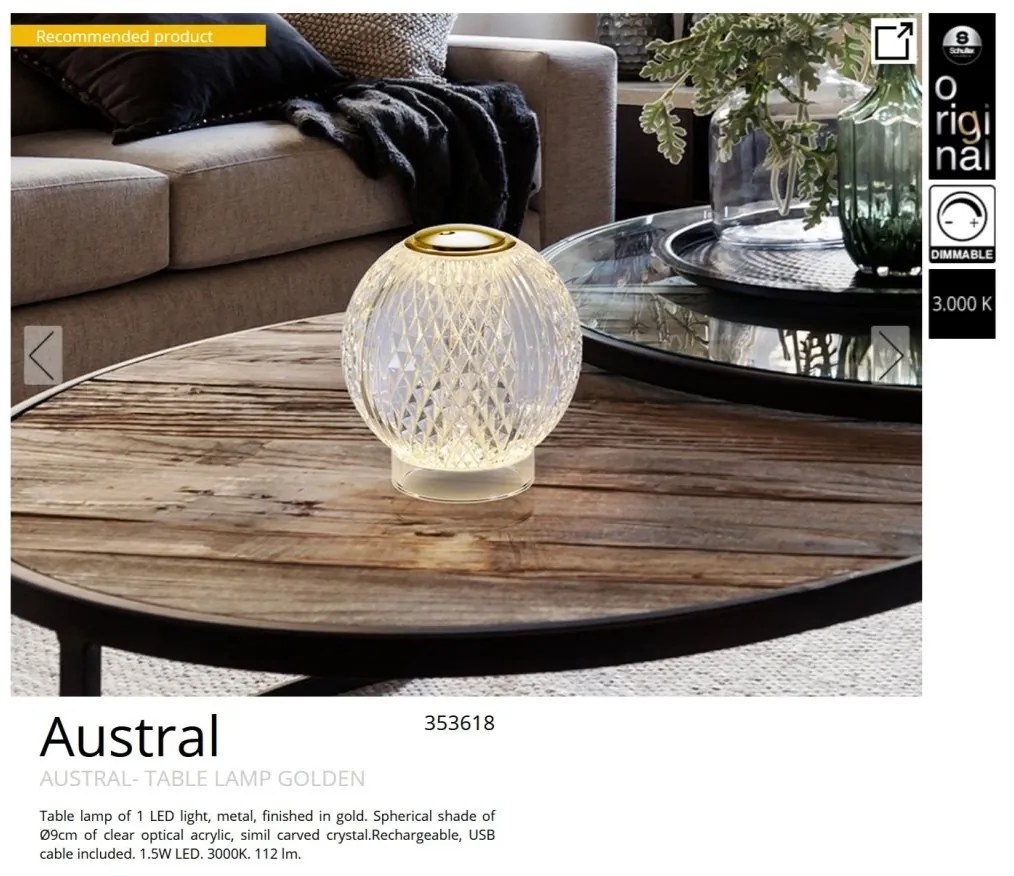 Lampa LED de masa design modern Austral