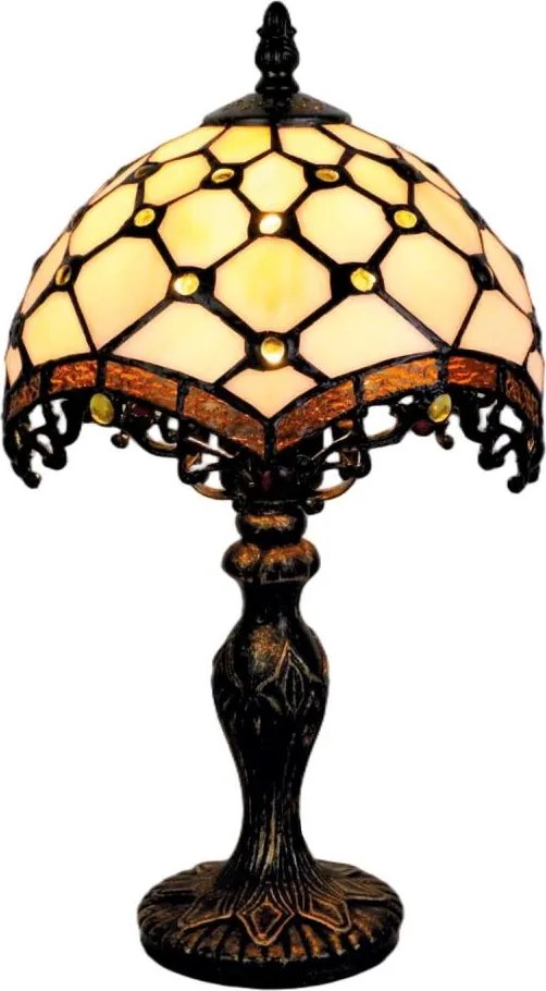 Brilagi - Lampă de masă Tiffany cu vitralii, ivoriu, 1xE27/60W/230V