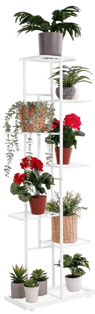 Suport pentru flori Bamir 2, alb, 43 x 22 x 126 cm