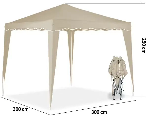 Deuba Foisor de gradina Capri 3x3 m - 4 pereti laterali - bej