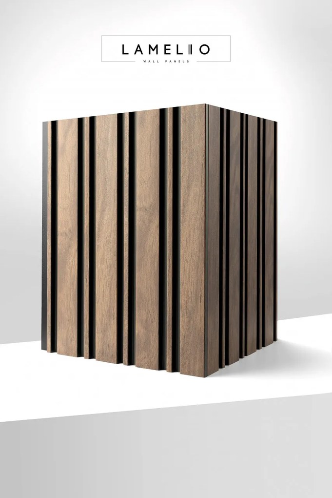 Panou riflat 3D Milo, Walnut, 270x11.6cm, Lamelio