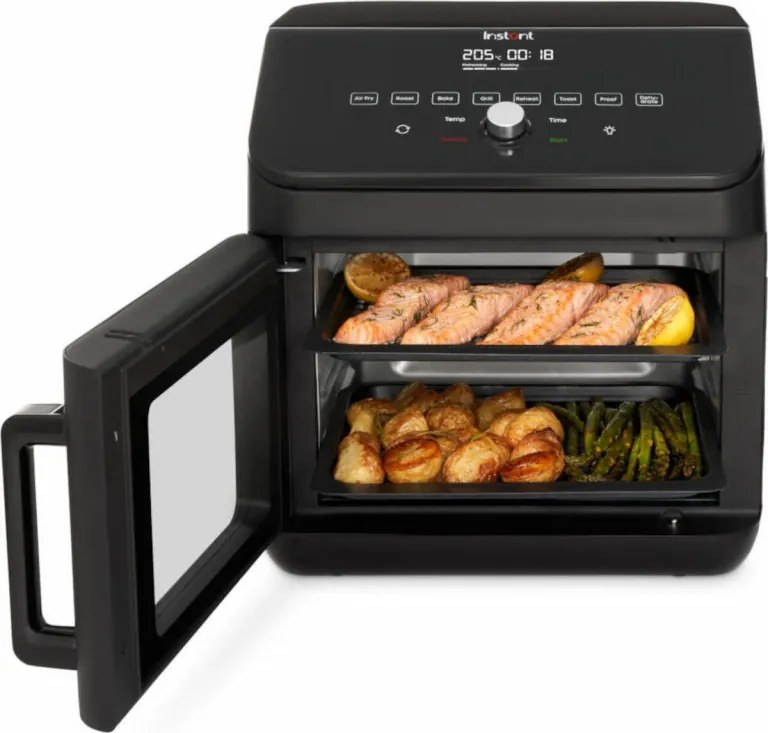 Friteuza/cuptor cu aer cald Instant Pot Vortex Plus Oven 140410101, 1700W, 13 l, 8 programe, Pana la 205°C, EvenCrisp, Negru