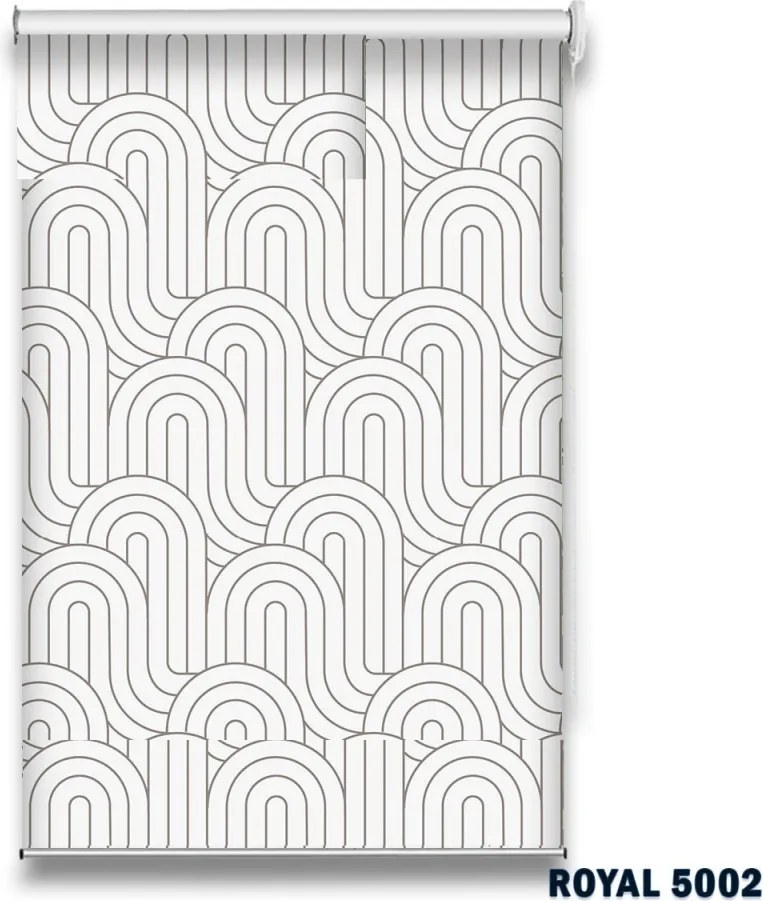 Roletă textilă Royal 5002 albă cu model geometric modern