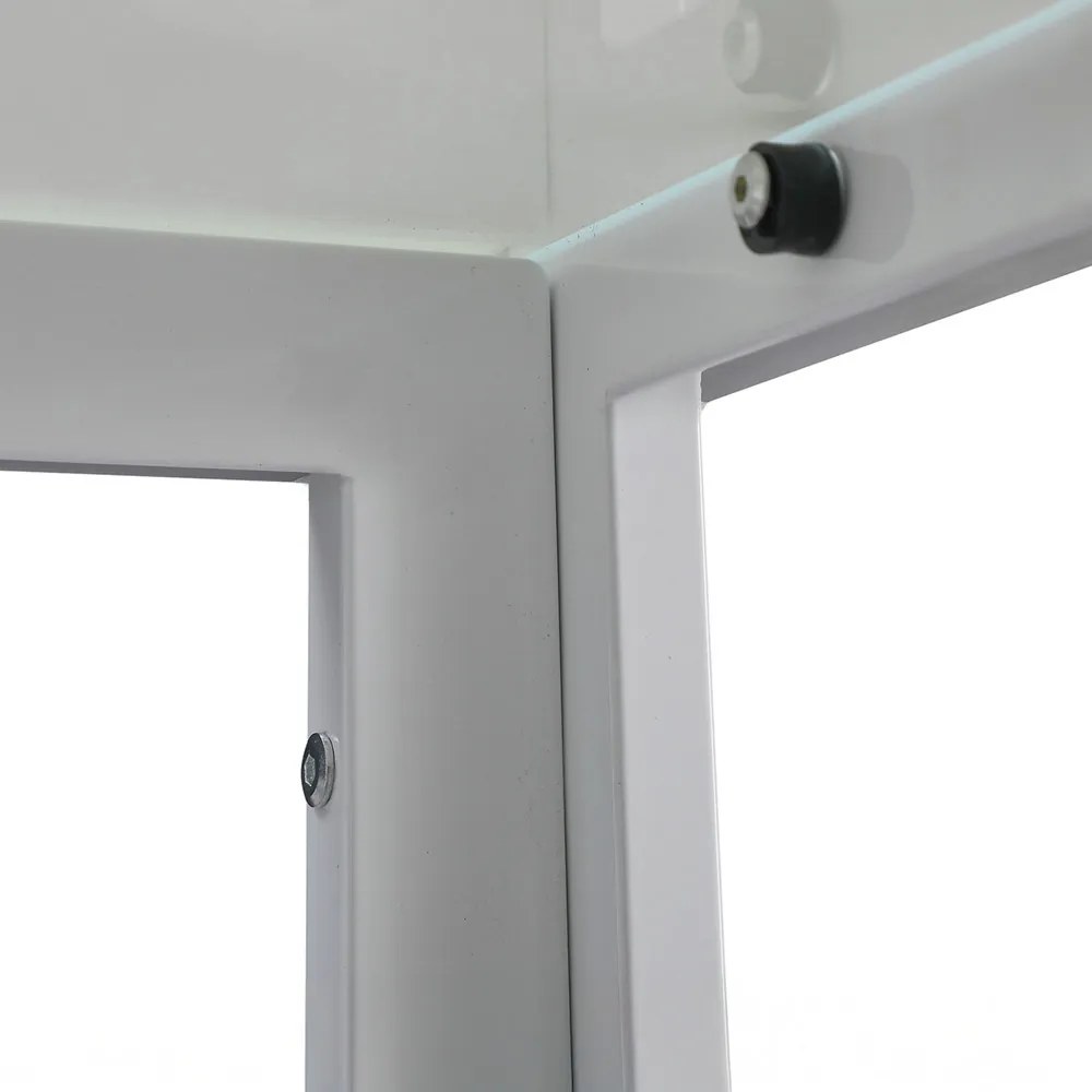 Masă pătrată Ezra 140 cm, din sticlă, albă