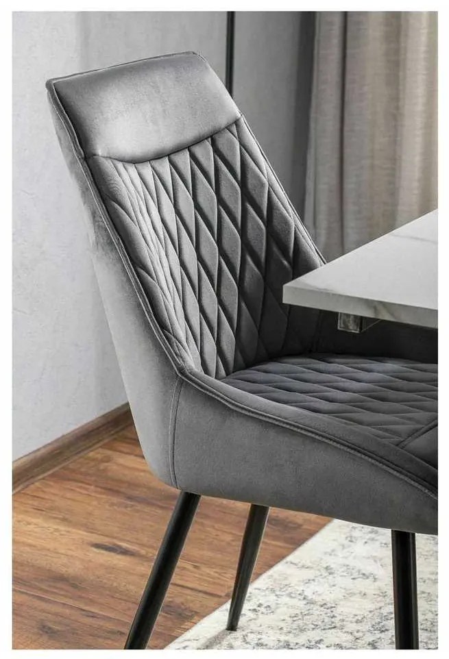 Scaun de bucătărie Misty Velvet, gri