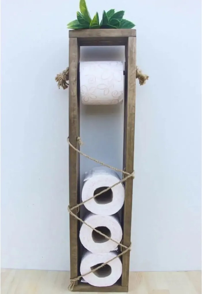 Stand suport toaleta,seria wood Homs, 55x10x10 cm, lemn natur,700015