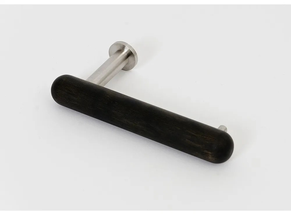 Suport de hârtie igienică montat pe perete din stejar Wireworks Yoku, negru