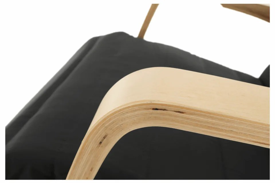 Fotoliu balansoar, lemn natural de mesteacăn, material textil gri, SIVERT
