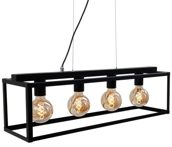 Lustră pe cablu BLACK STEEL 4xE27/40W/230V Briloner