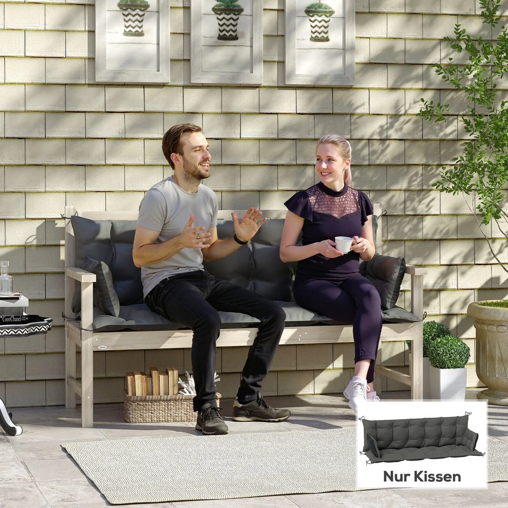 Outsunny Set de perne pentru bancă sau leagăn Hollywood, bicolor, poliester, spumă, 180 x 110 x 8 cm, Gri închis | Aosom Romania