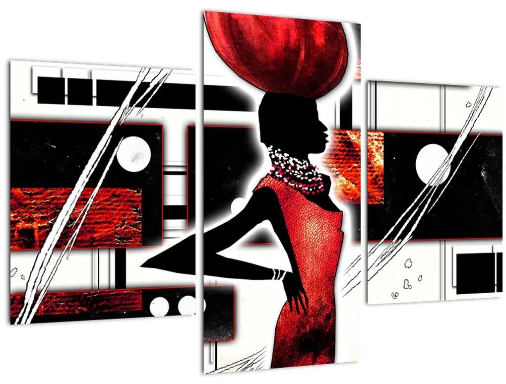 Tablou picuturii cu damă străveche (90x60 cm)
