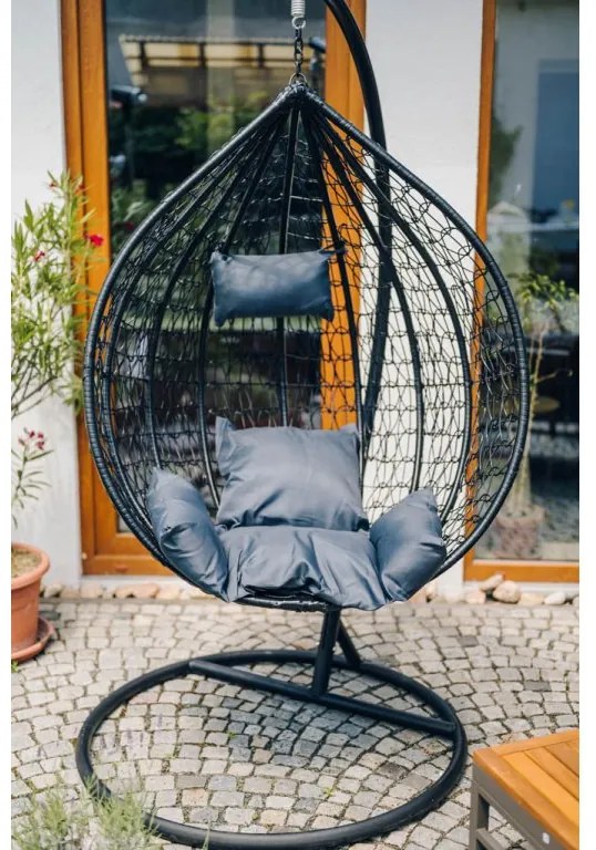 Scaun suspendat antracit negru KOKON