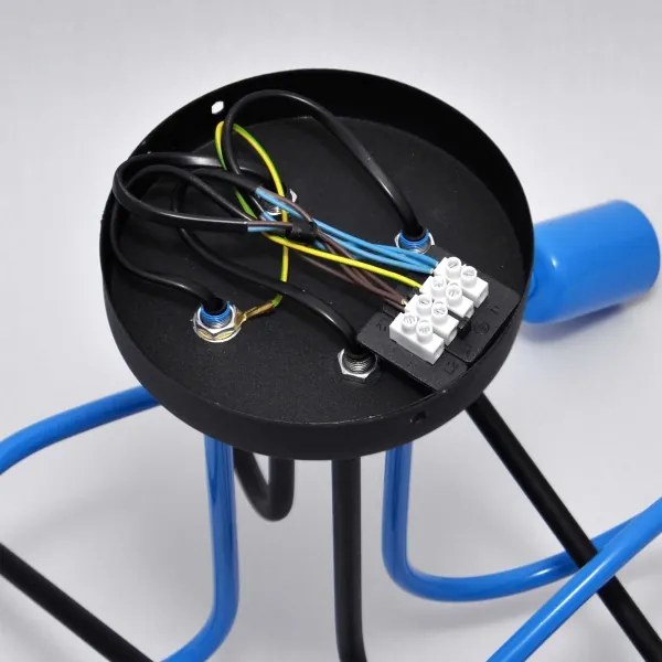 Lustră aplicată OXFORD 4xE27/15W/230V negru/albastru