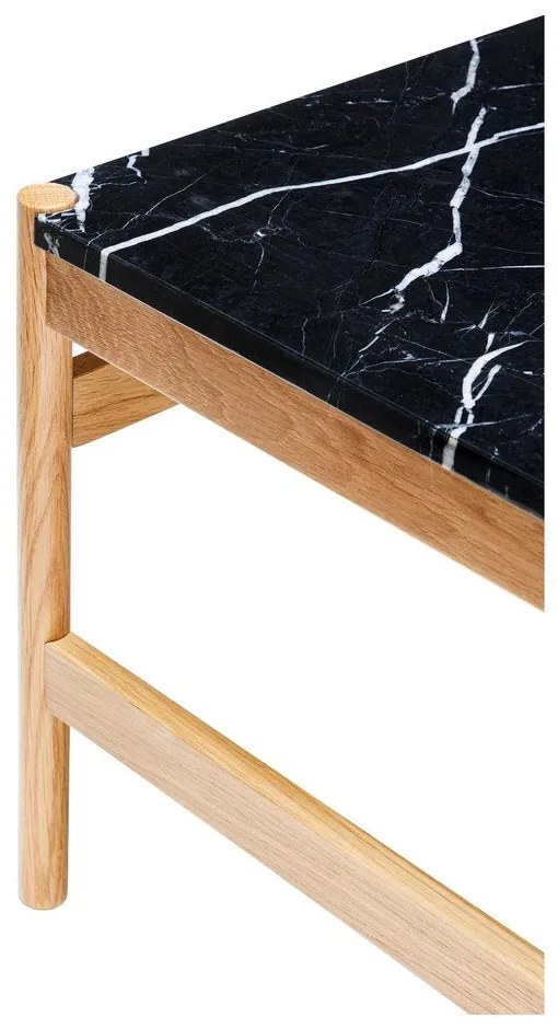 Măsuță de cafea neagră/în culoare naturală din marmură 80x80 cm Raw – Hübsch
