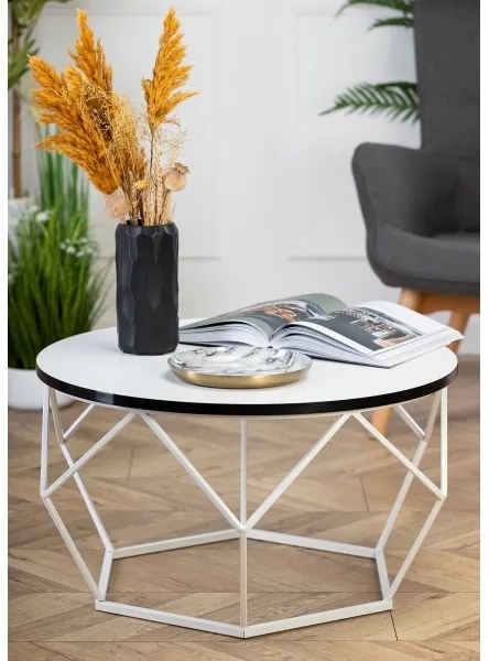 Măsuță de cafea DIAMOND 40x70 cm negru/alb